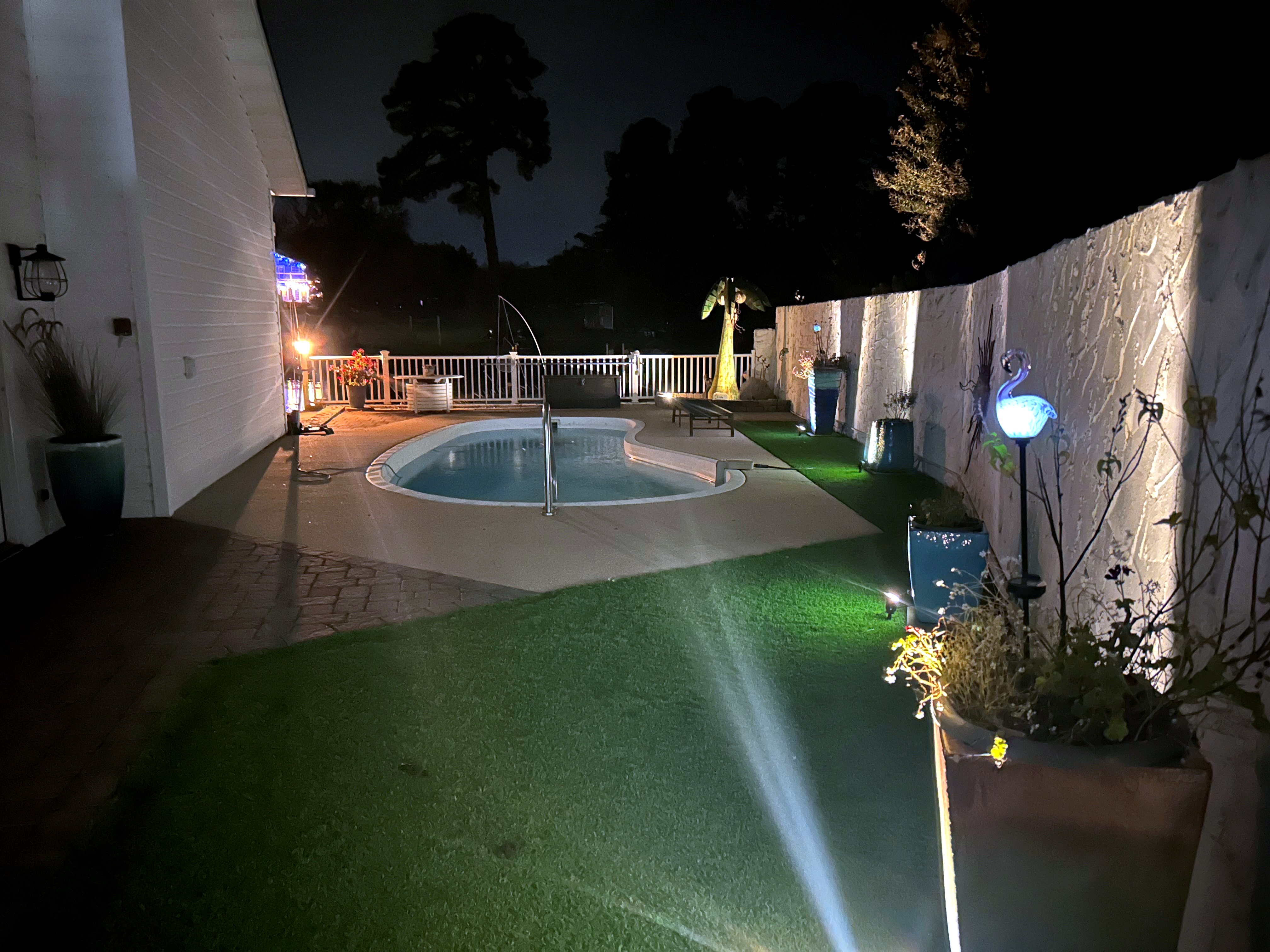 Pool and landscaped outdoor space