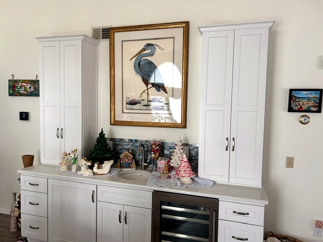 Kitchen cabinetry and serving area